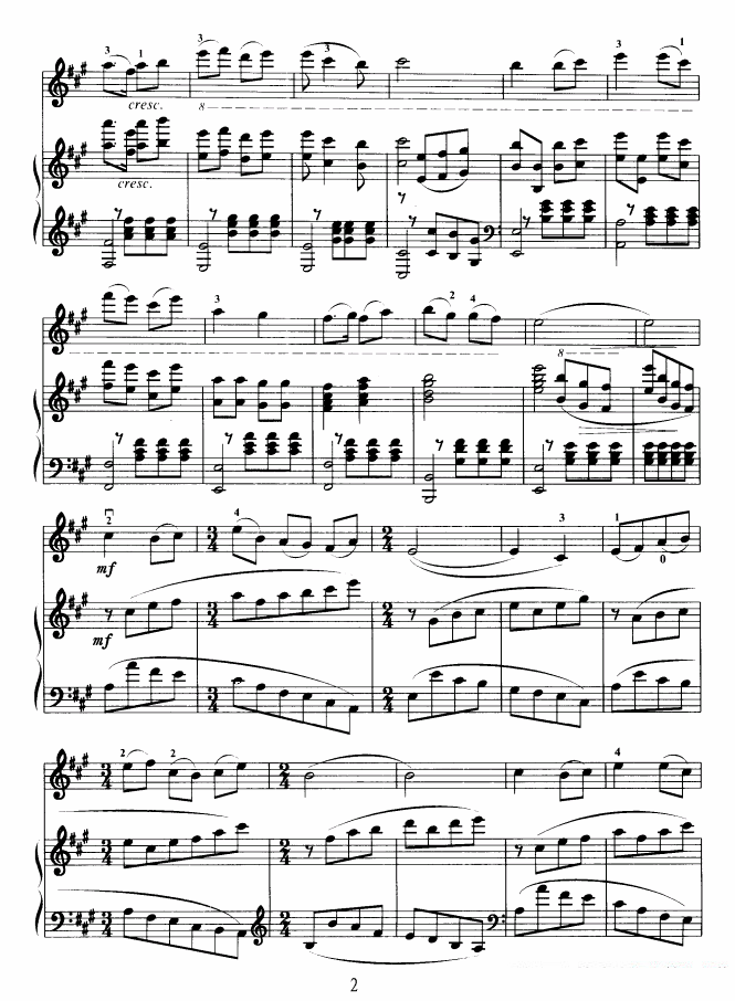 《回归抒怀》提琴谱（第2页）