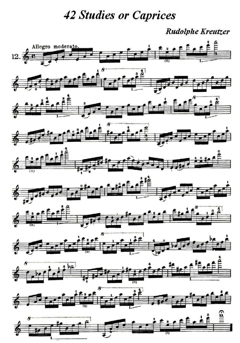 《42首练习曲或隨想曲之12》提琴谱