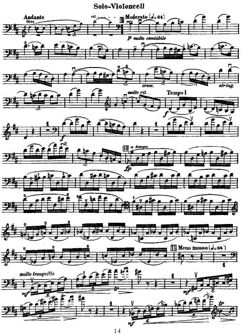 《Dvorak - Cello Concerto》提琴谱（第14页）