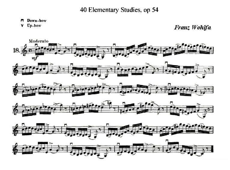 《40首小提琴初级技巧练习曲之18》提琴谱