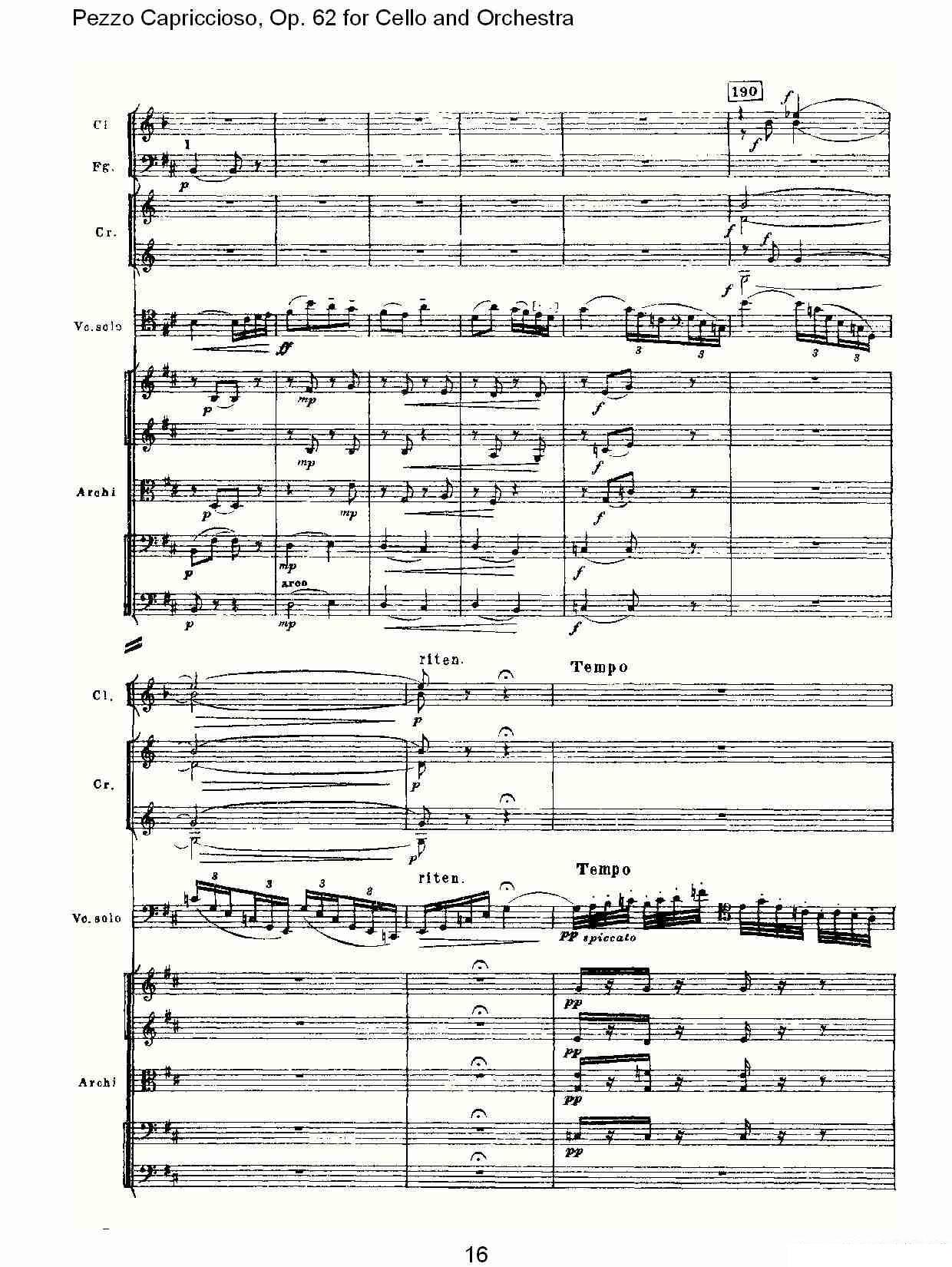 彼得·伊利奇·柴可夫斯基《Pezzo Capriccioso, Op.62》提琴谱（第16页）