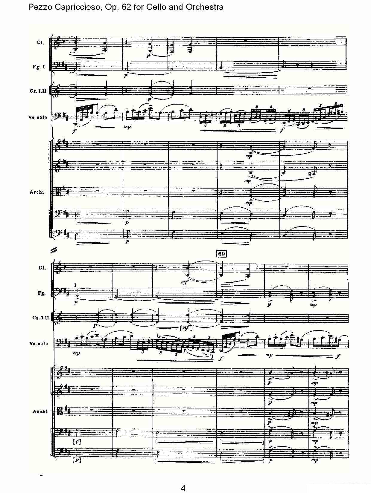 彼得·伊利奇·柴可夫斯基《Pezzo Capriccioso, Op.62》提琴谱（第4页）