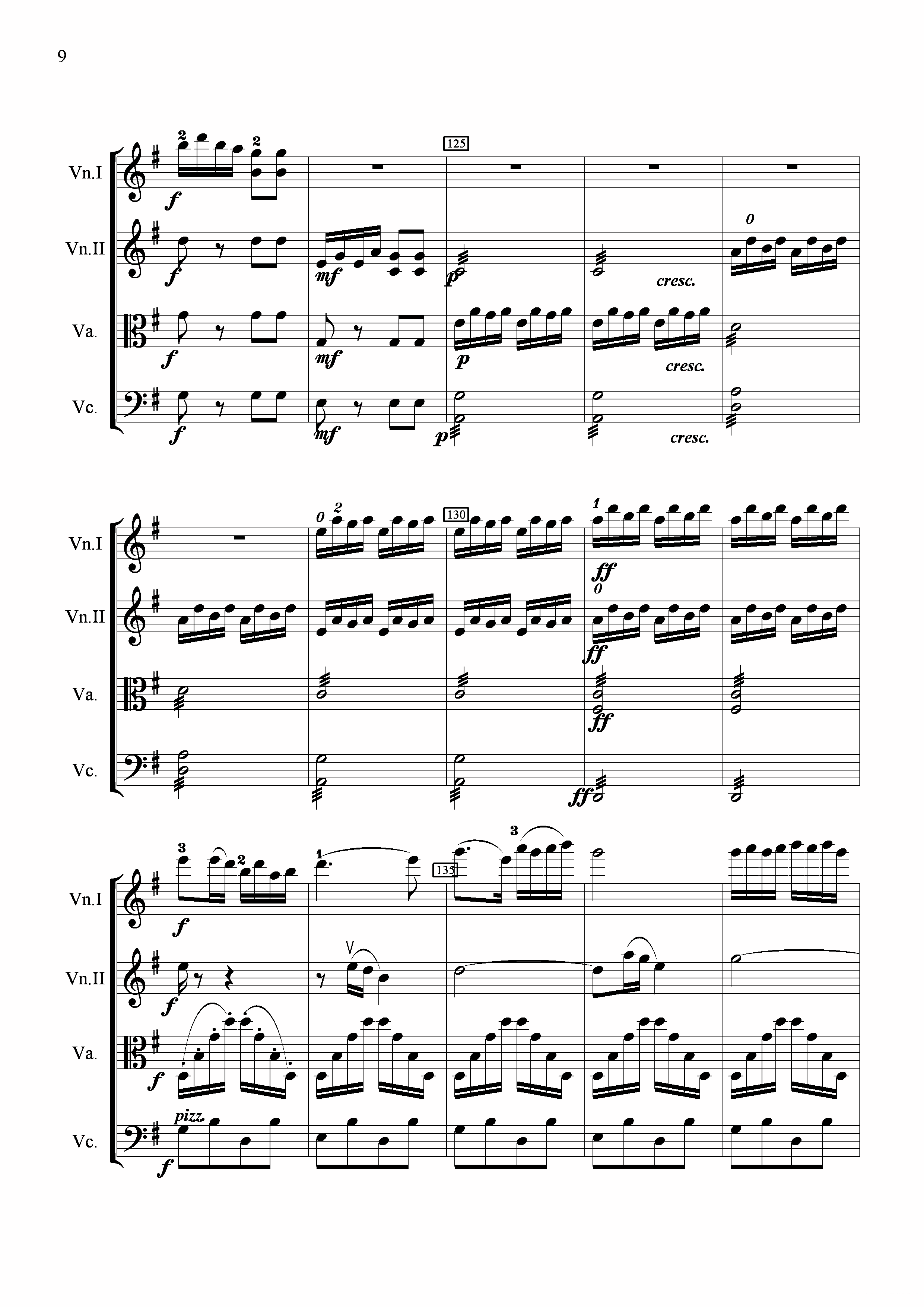 《扑蝶舞曲》提琴谱（第9页）