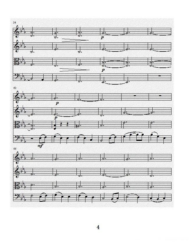 项道荣《No.1弦乐四重奏总谱》提琴谱（第2页）