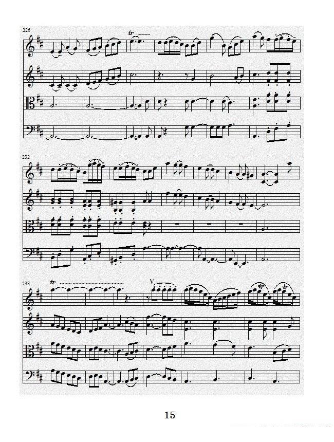 项道荣《No.1弦乐四重奏总谱》提琴谱（第15页）
