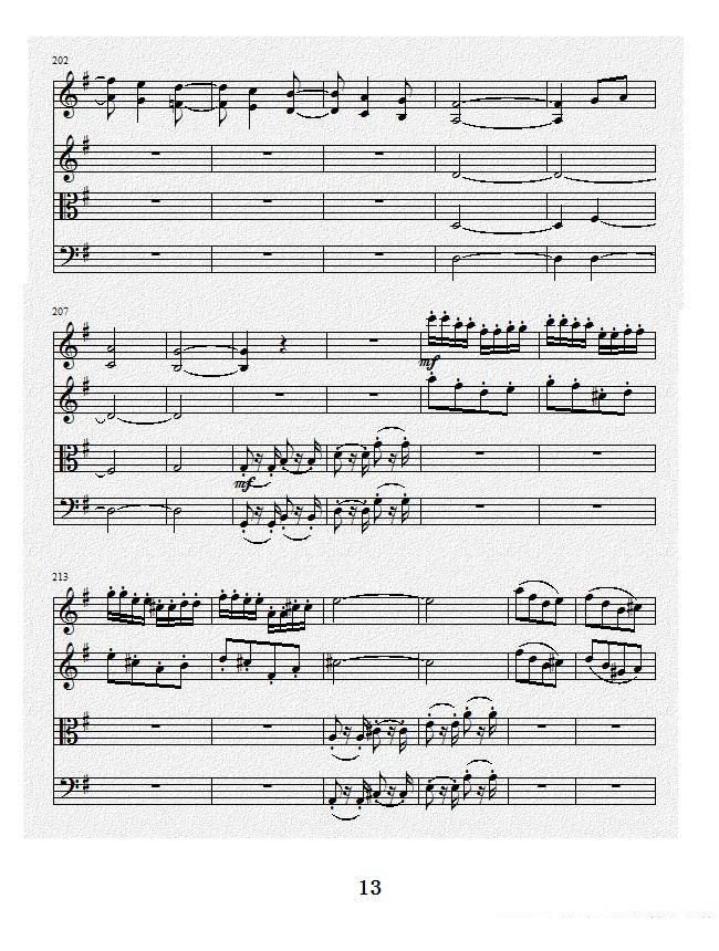 项道荣《No.1弦乐四重奏总谱》提琴谱（第8页）