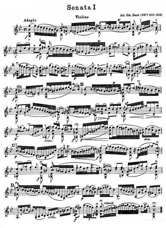 提琴乐谱曲谱 Sonata I