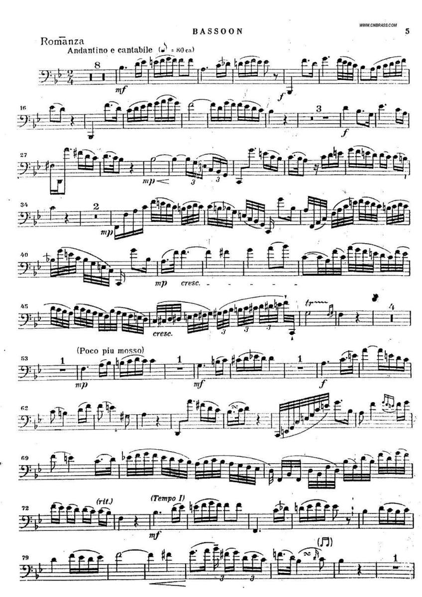 《humel - CONCERTO bassoon》铜管乐谱（第4页）