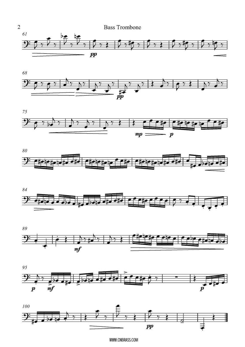 《野蜂飞舞》铜管乐谱（第2页）