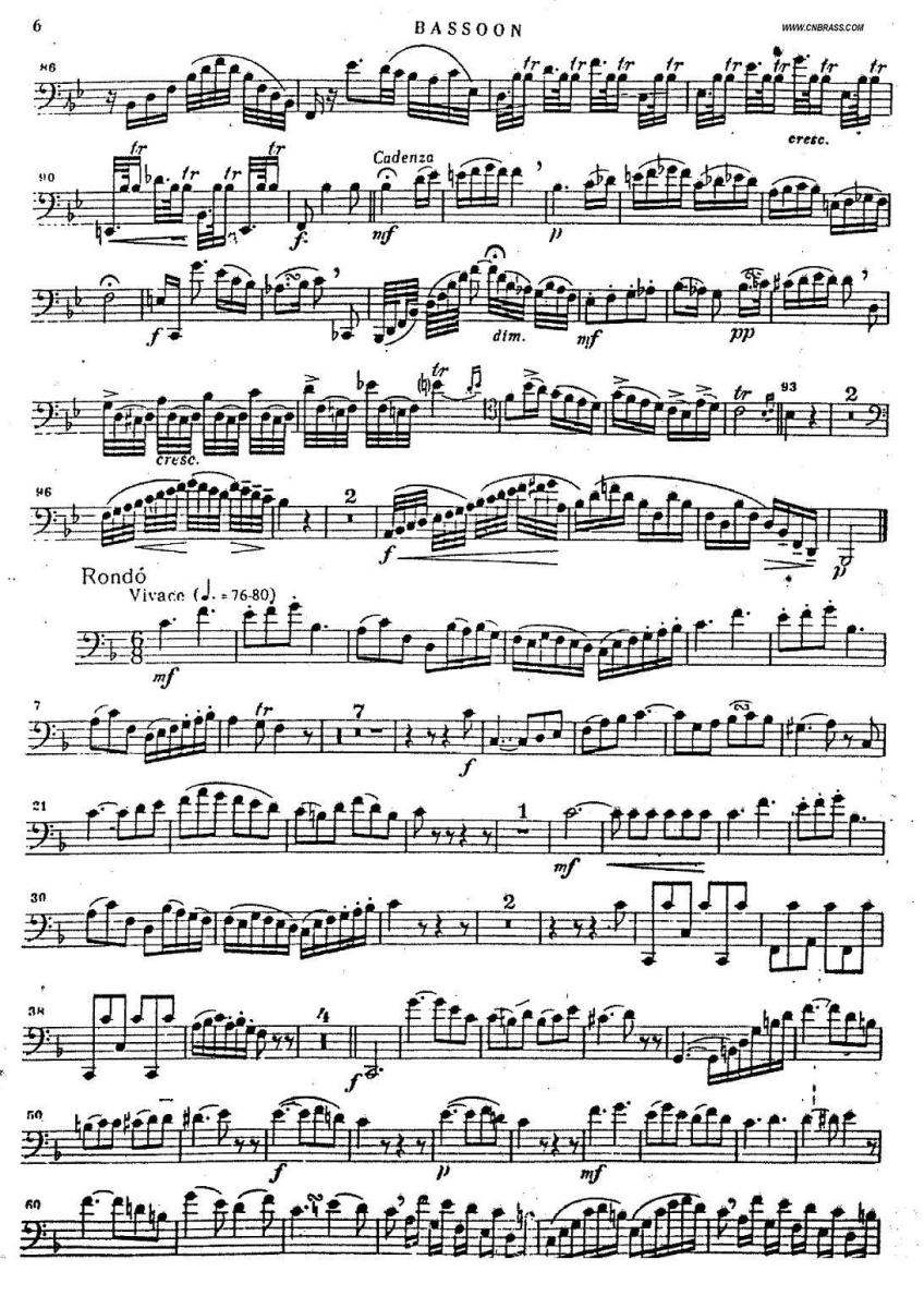 《humel - CONCERTO bassoon》铜管乐谱（第6页）