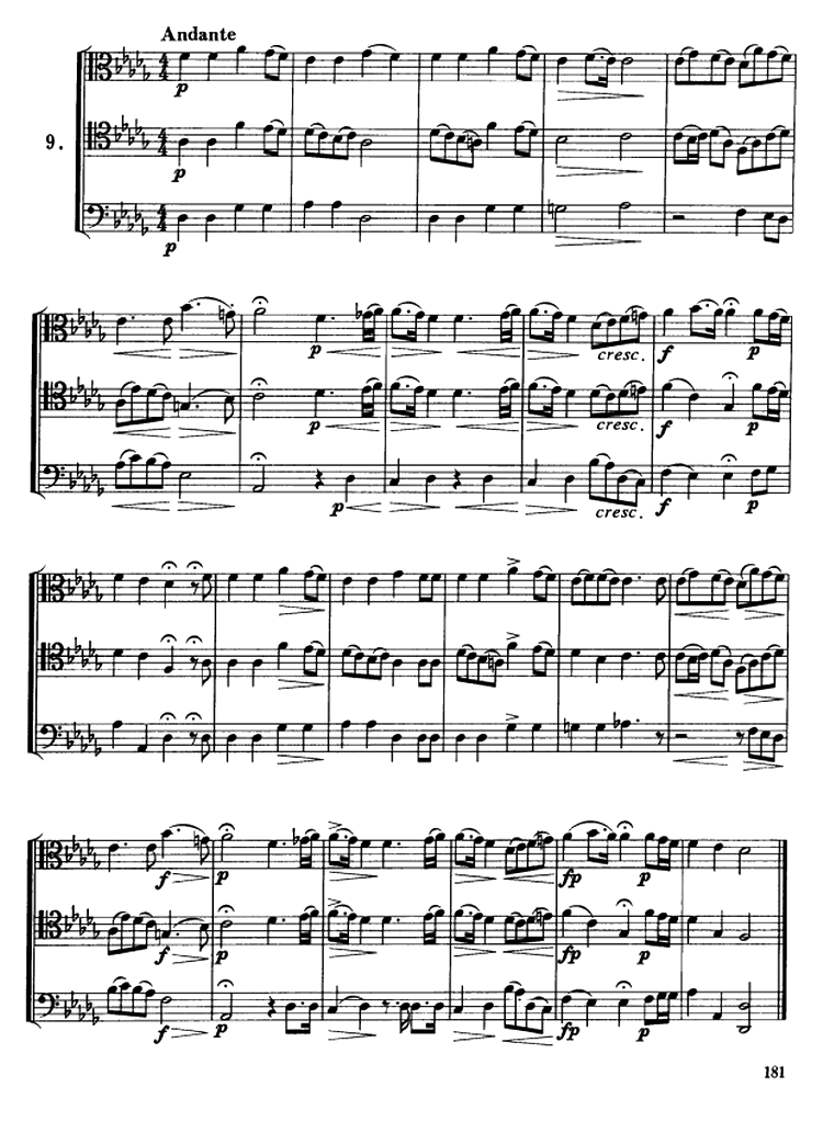 《长号三重奏》铜管乐谱