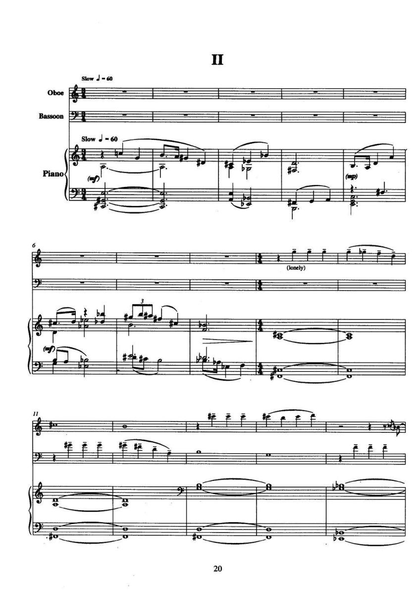 铜管乐谱曲谱 巴松双簧管与钢琴三重奏（2）（总谱）
