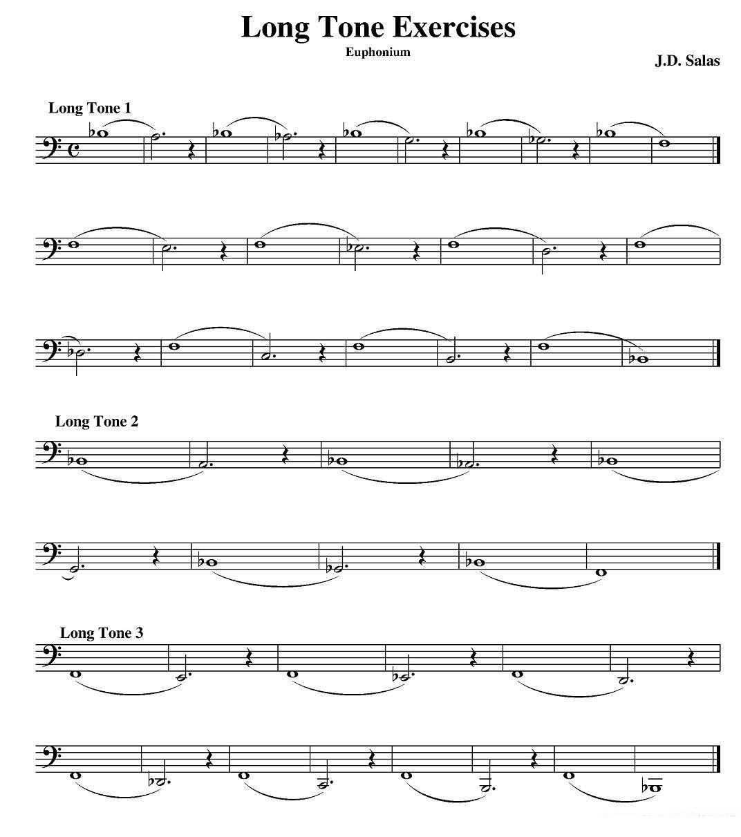 铜管乐谱曲谱 Long Tone Exercises-Euphonium（大号练习教材选曲）