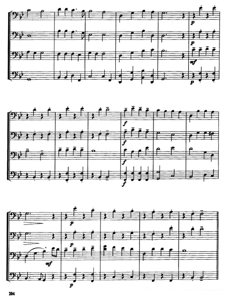 《俄罗斯民歌》铜管乐谱